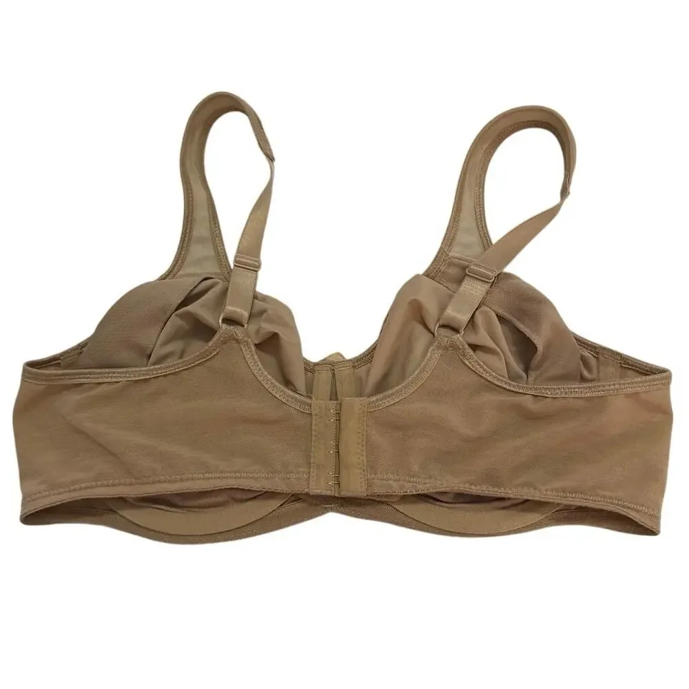 Breezies 36C 36 C Women's Underwire Lace Bra Nude Beige Full Coverage Comfort
